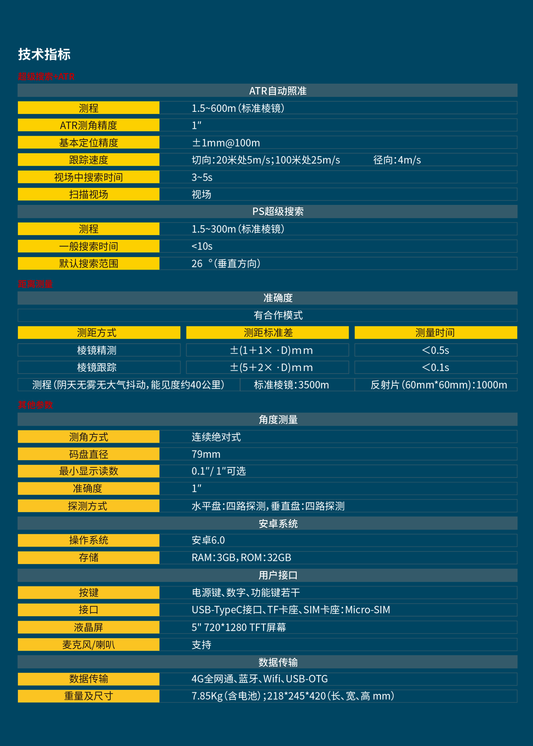 科力達(dá)KTS-591測量機(jī)器人技術(shù)參數(shù)